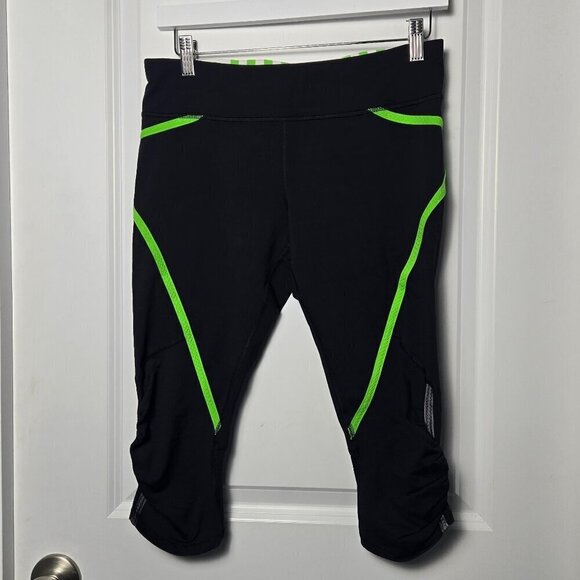 Lululemon Run: Pace Crop - 8 Black / Ocean Stripe Frond / Frond - Picture 3 of 6